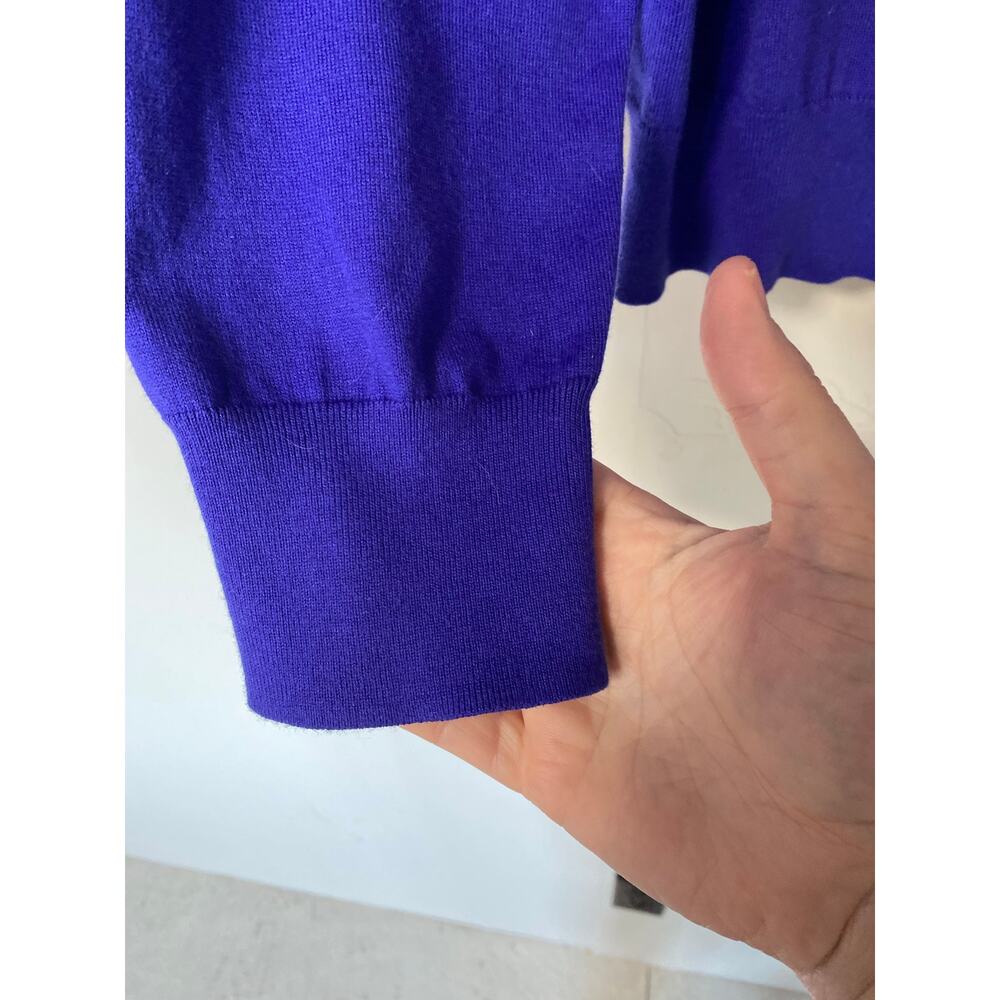 Lands End Purple Classic Button Up Cardigan XL 18 Feminine Cotton Blend - Picture 2 of 7